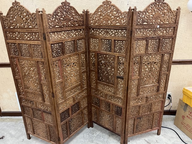 Hand Carved Indian Screen