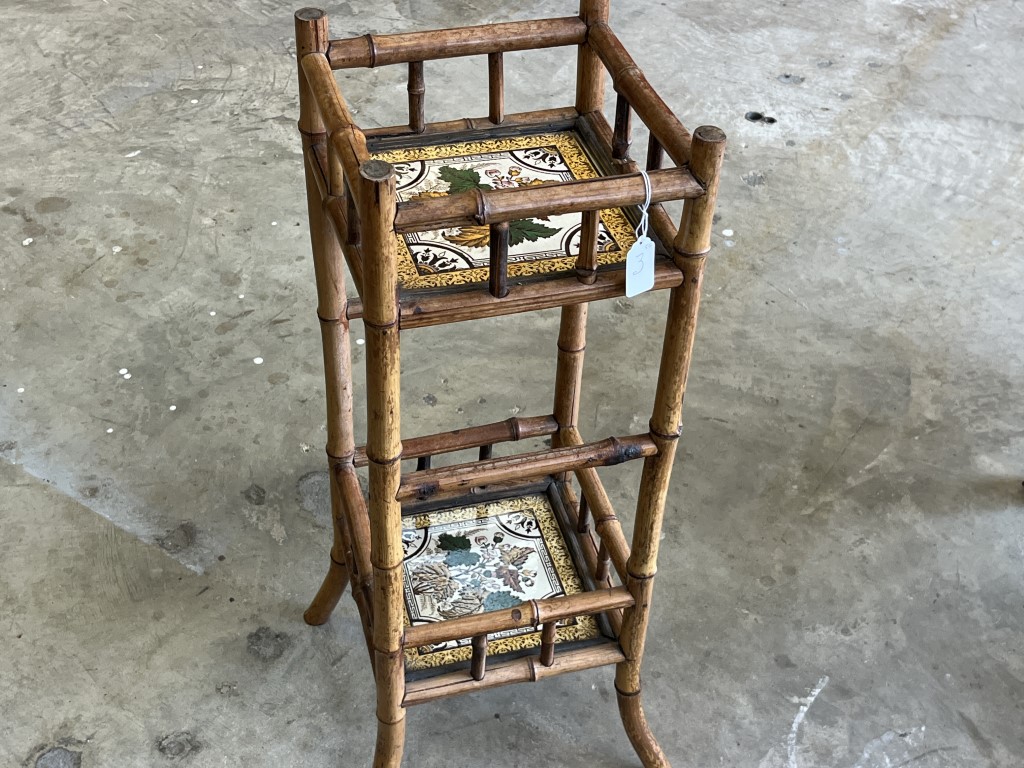 Bamboo Stand with Tile Shelves