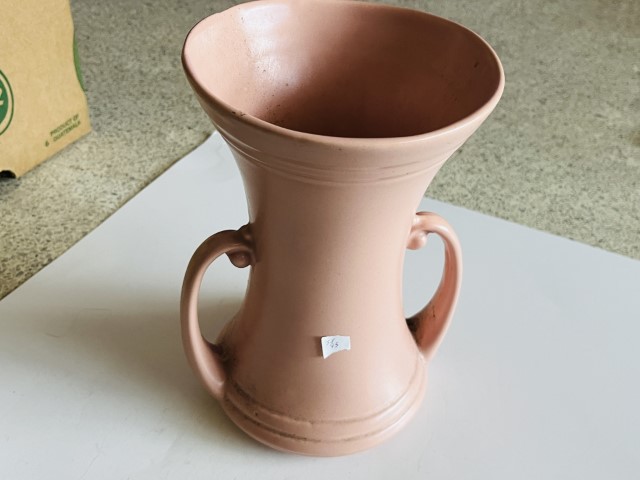 Abingdon Pink Pottery Double Handle Vase