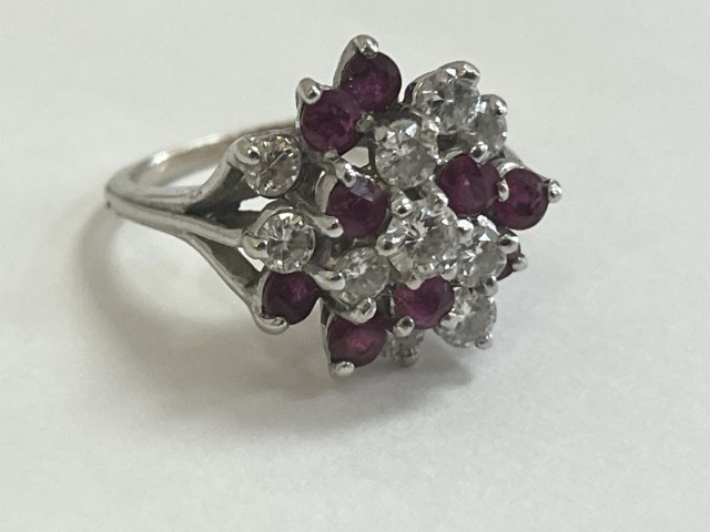 14k WG Diamond/Ruby Ring