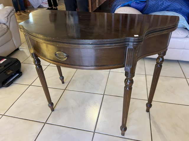 Mahogany Hinge Top Console Game Table