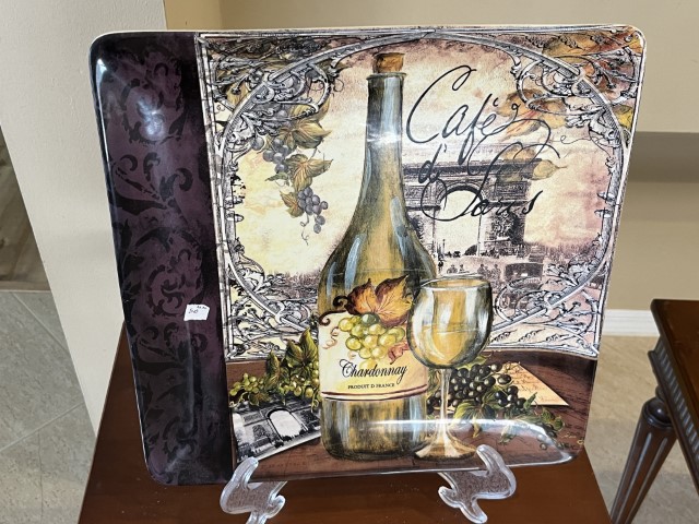 Cafe de Paris Wine Plate, 14.5"sq