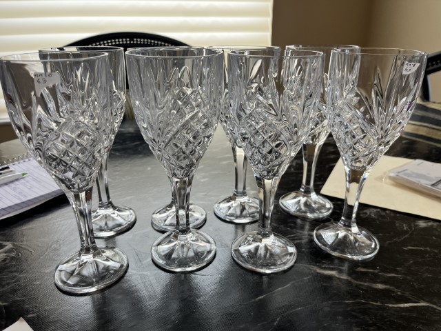 Shannon Crystal by Godinger Dublin Pattern Wine/Water Goblets