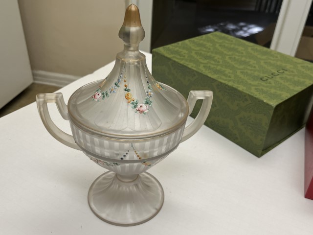 Westmoreland Victorian Glass Trophy Handled Compote