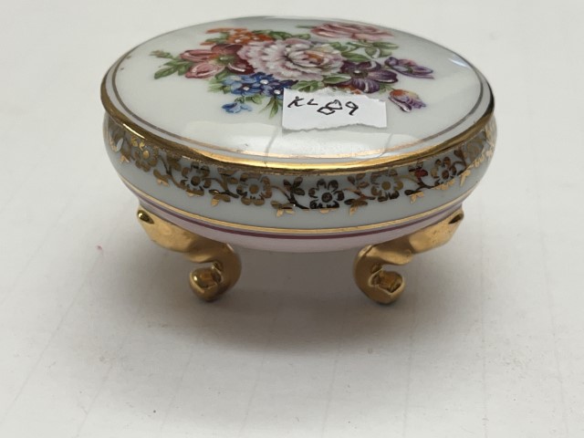 Limoges Footed Trinket Box